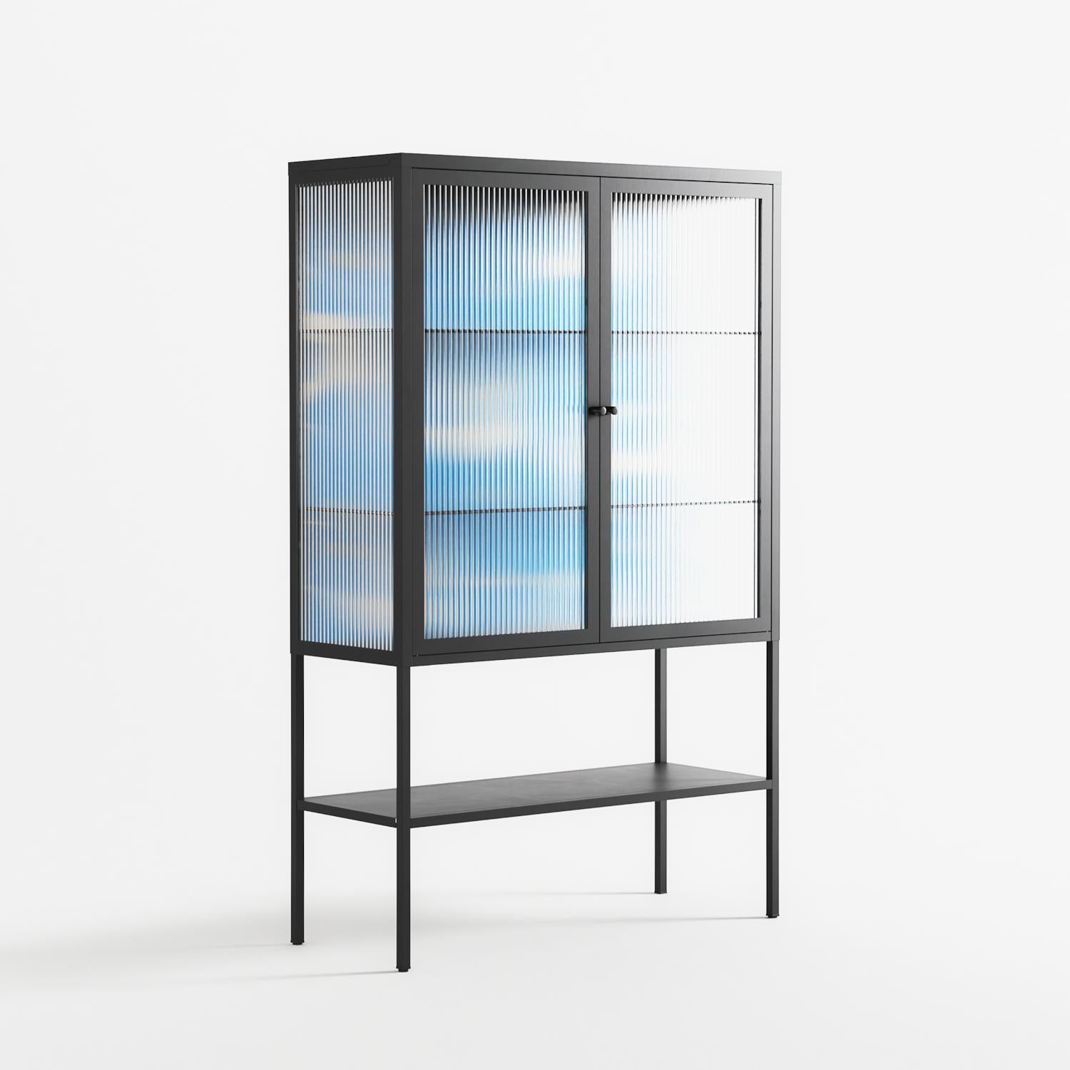 Birds B - Loft Cabinet - Heather Zhou - Antracite - Reeded glass