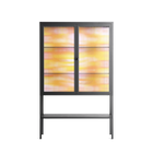 Cake - Loft Cabinet - Heather Zhou - Antracite - Reeded glass