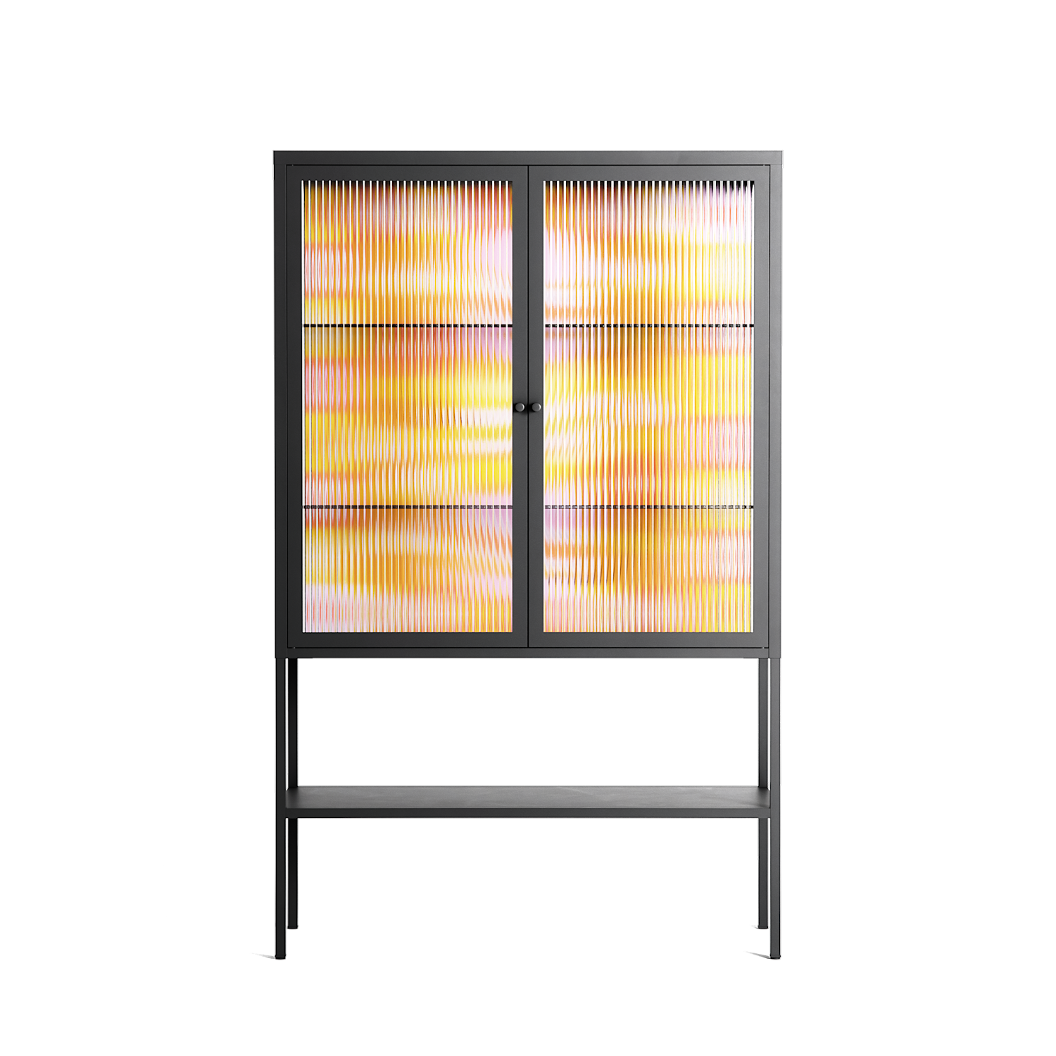 Cake - Loft Cabinet - Heather Zhou - Antracite - Reeded glass