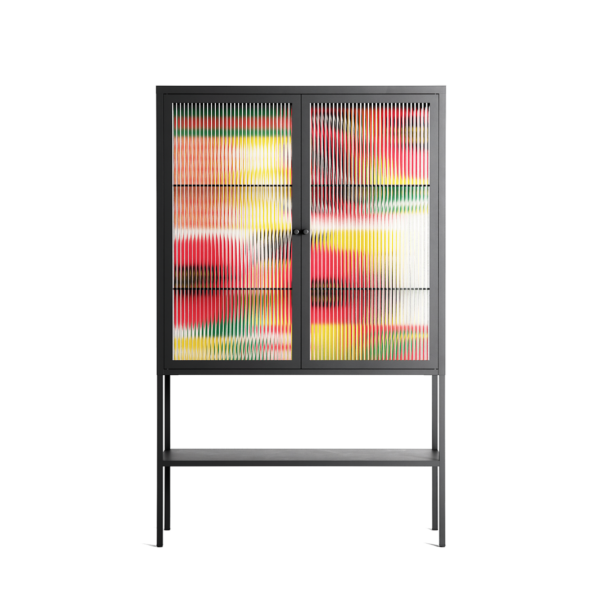 Flower C - Loft Cabinet - Heather Zhou - Antracite - Reeded glass