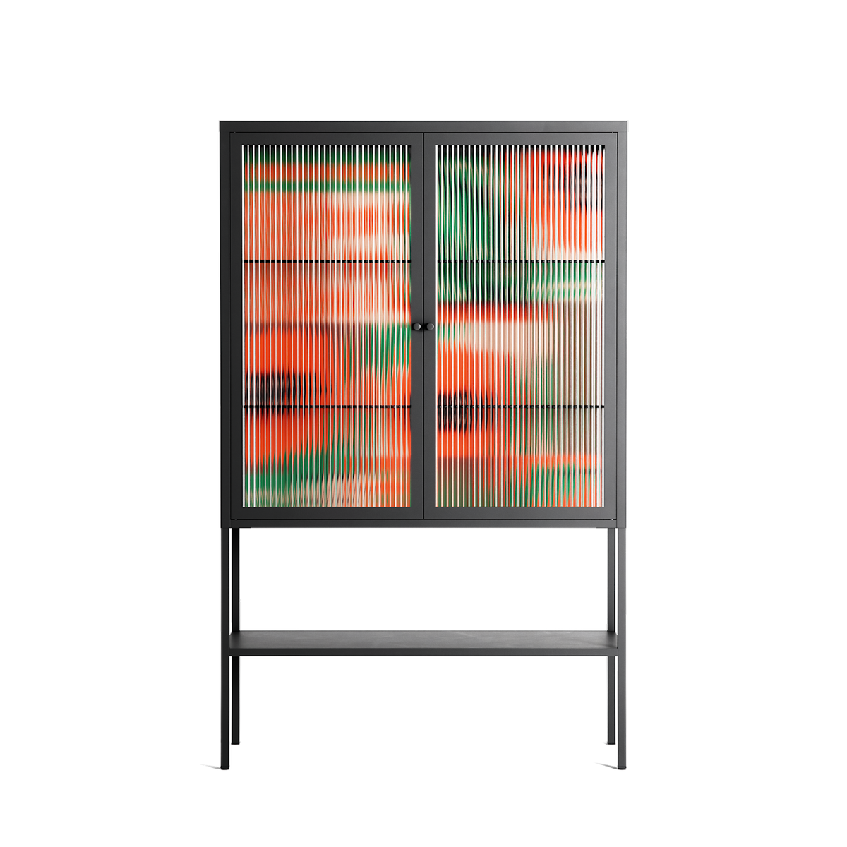 Flower B - Loft Cabinet - Heather Zhou - Antracite - Reeded glass