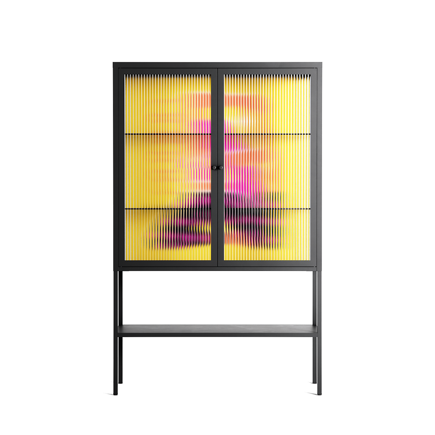 Yoga - Loft Cabinet - Heather Zhou - Antracite - Reeded glass