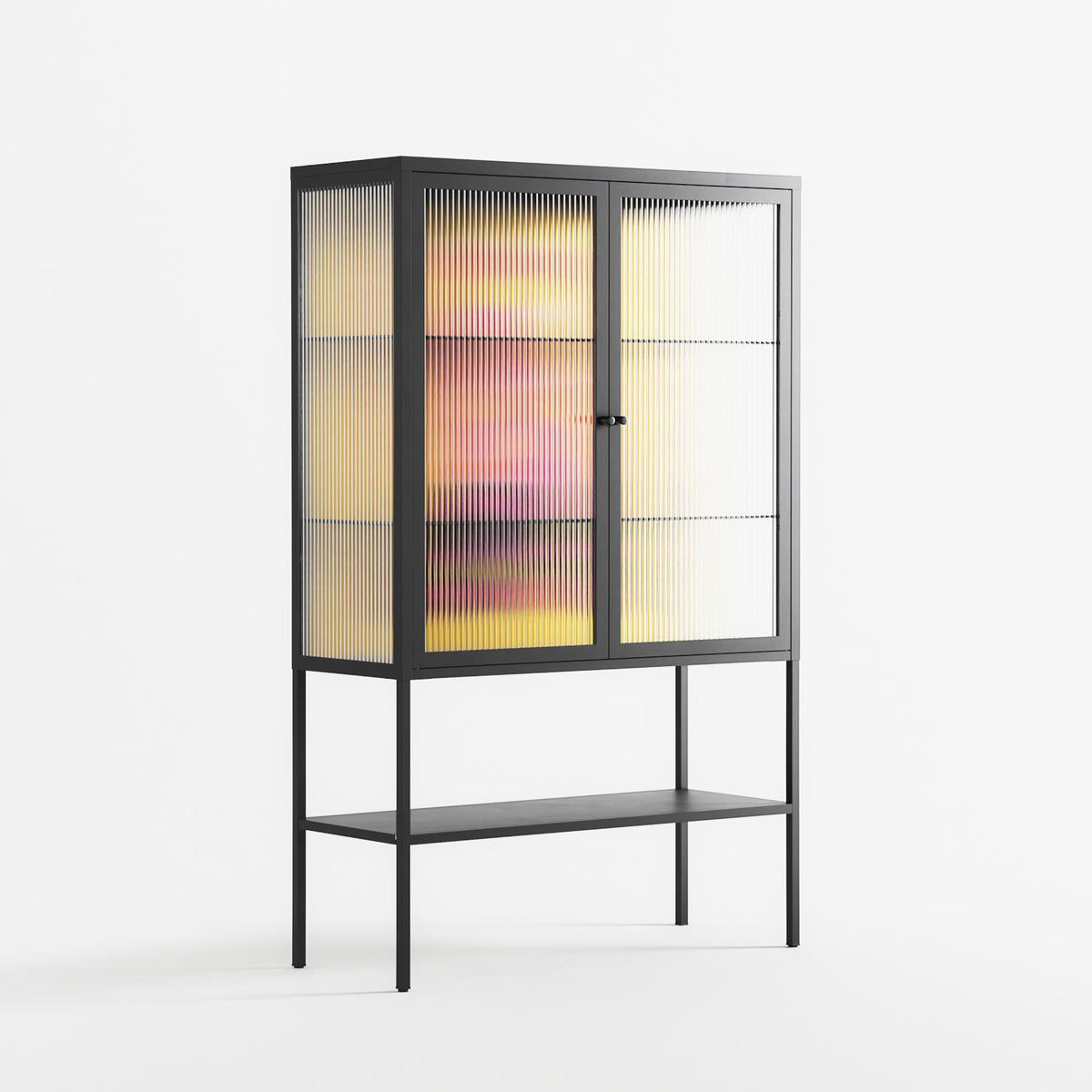 Yoga - Loft Cabinet - Heather Zhou - Antracite - Reeded glass