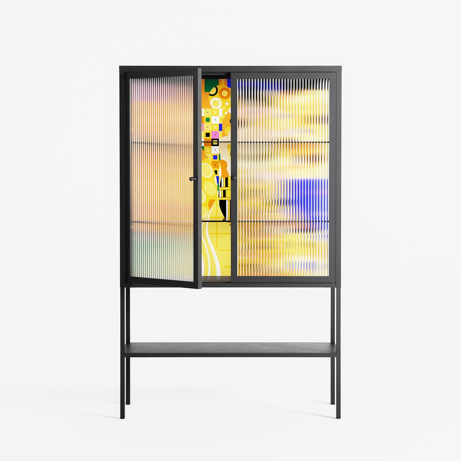 Klimt - Loft Cabinet - Heather Zhou - Antracite - Reeded glass