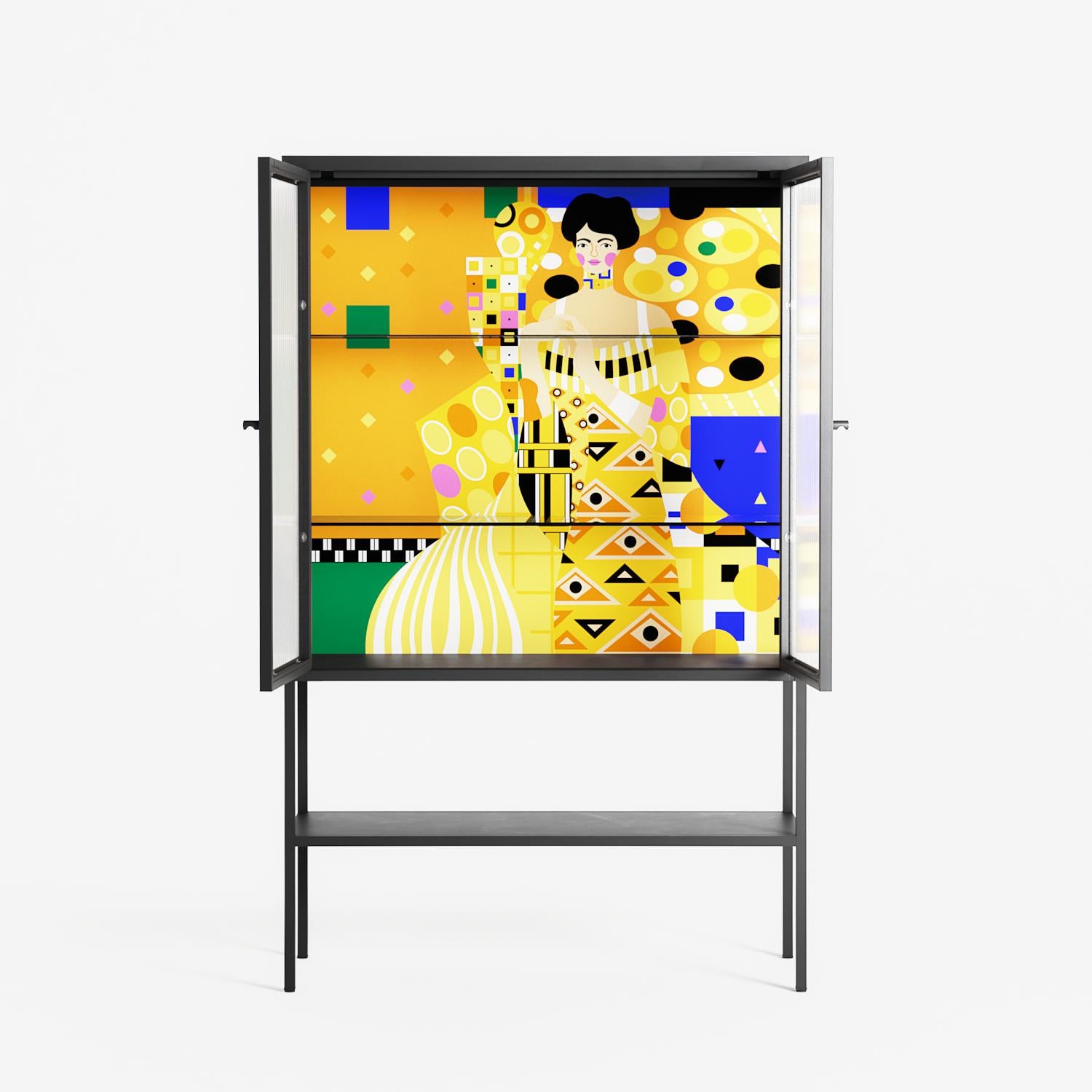 Klimt - Loft Cabinet - Heather Zhou - Antracite - Reeded glass