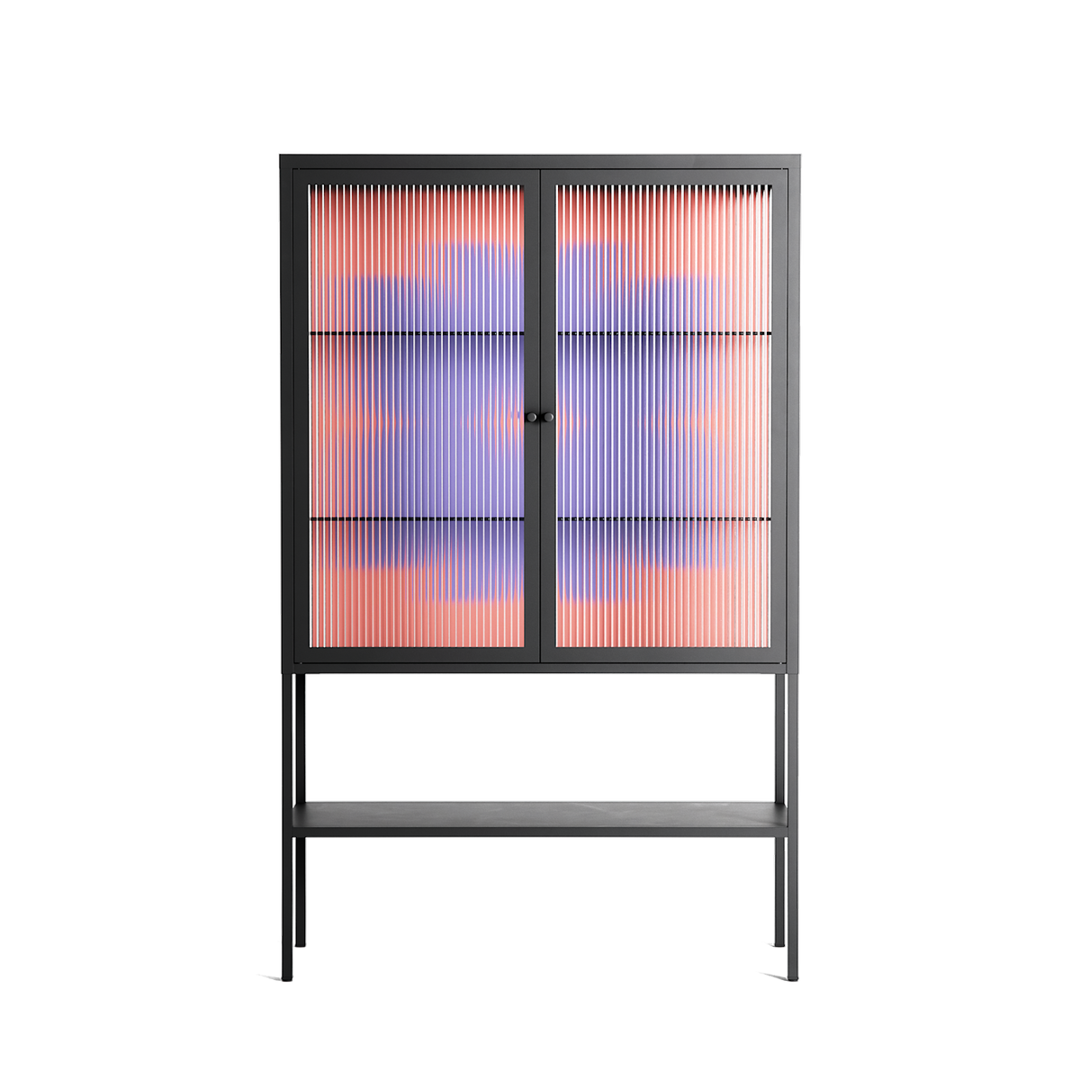 Stella - Loft Cabinet - Linus Lohoff - Antracite - Reeded glass