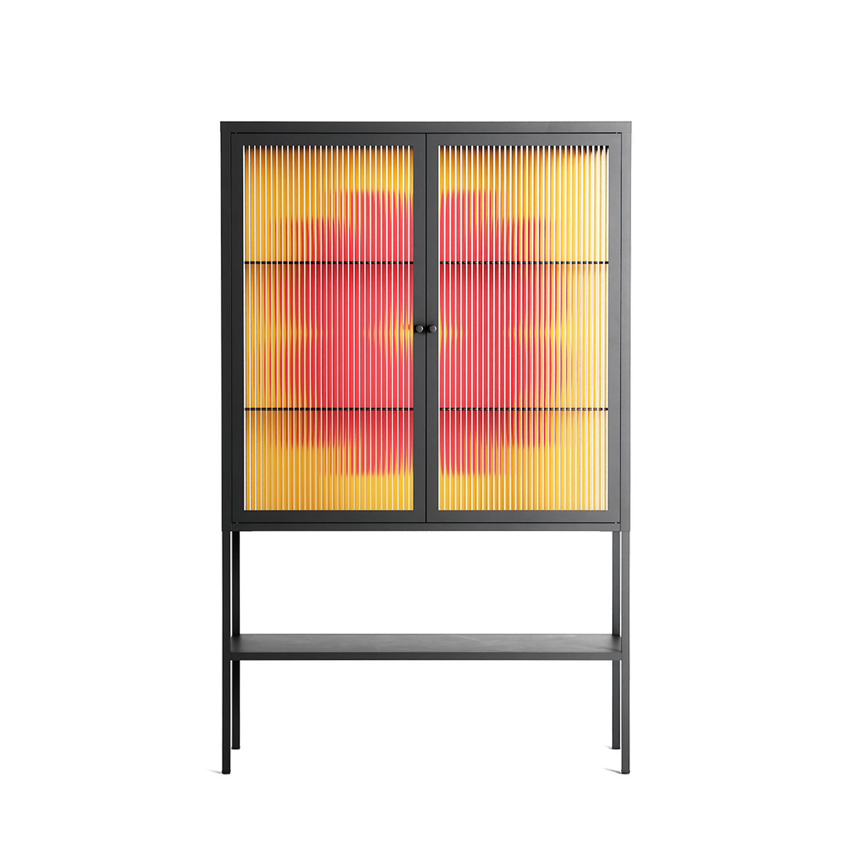 Phonix - Loft Cabinet - Linus Lohoff - Antracite - Reeded glass