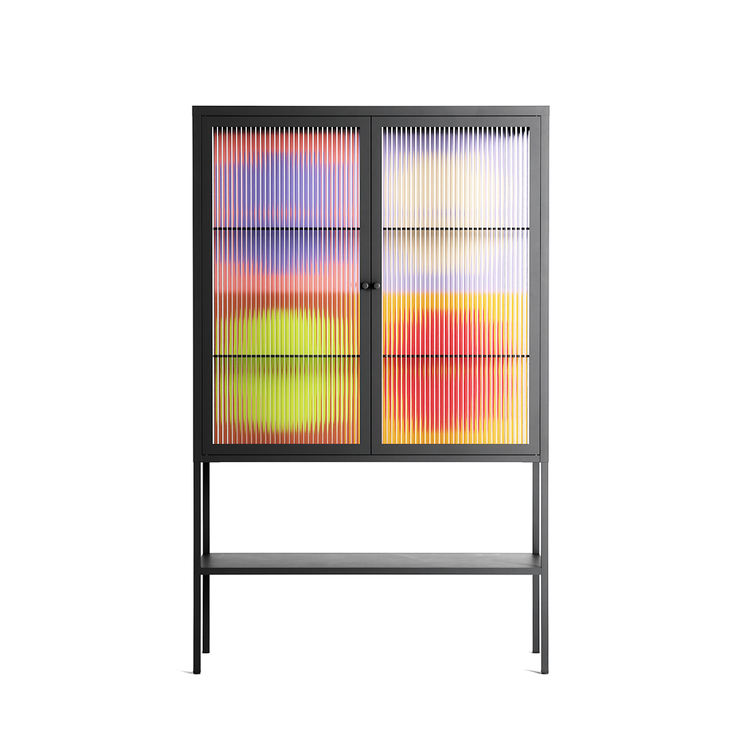 Flowers All - Loft Cabinet - Linus Lohoff - Antracite - Reeded glass