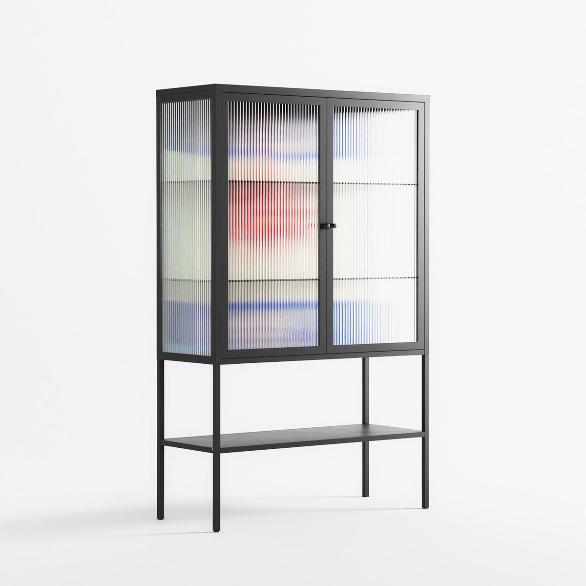 Wino Wagon - Loft Cabinet - Ciara Wade - Antracite - Reeded glass
