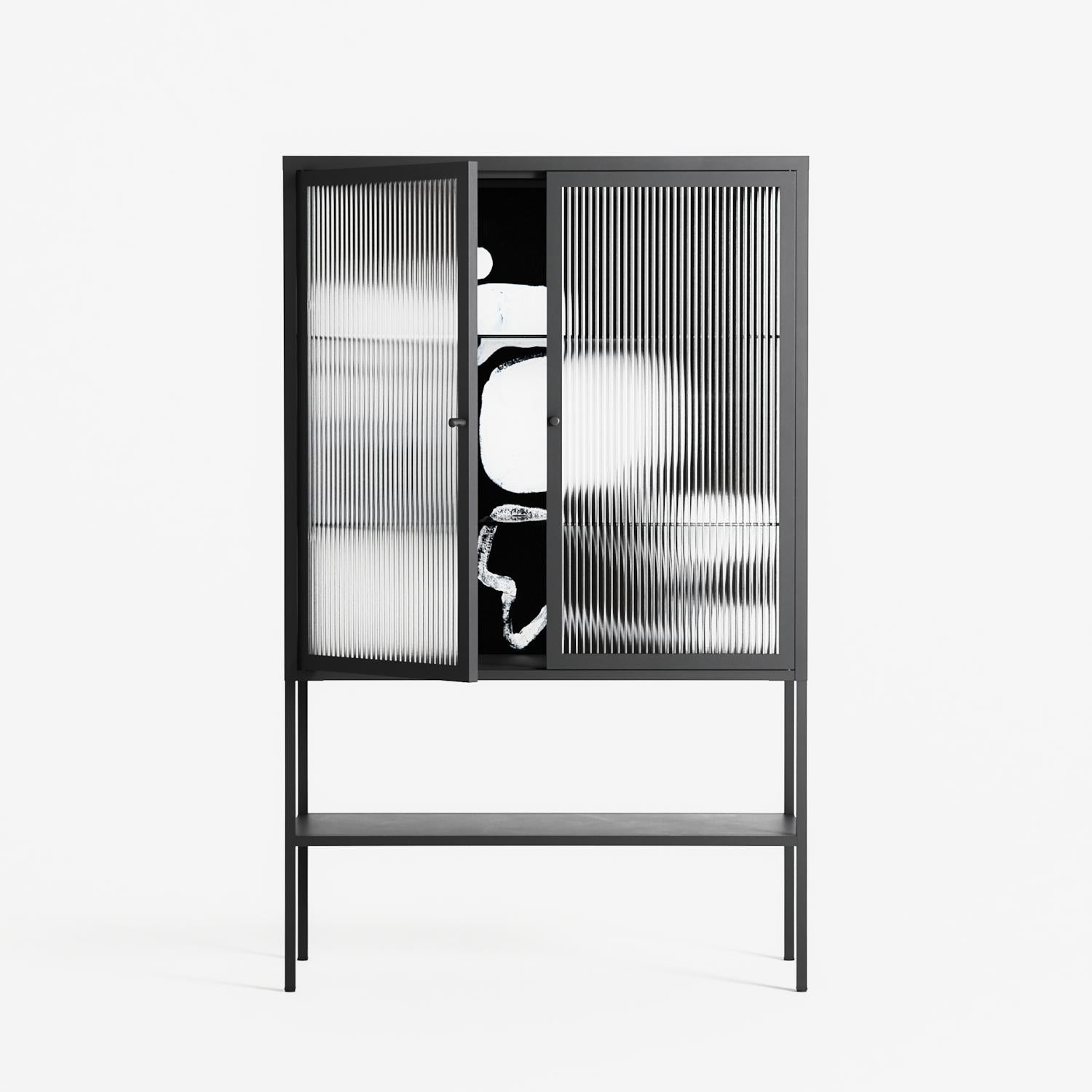 Talk Less Say More - Loft Cabinet - Ciara Wade - Antracite - Reeded glass
