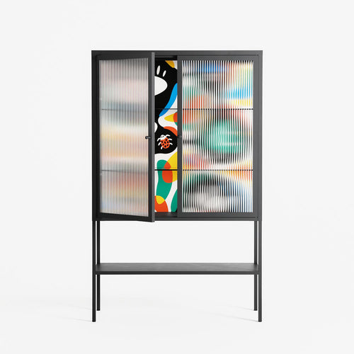 Alive - Loft Cabinet - Vratislav Pecka - Antracite - Reeded glass