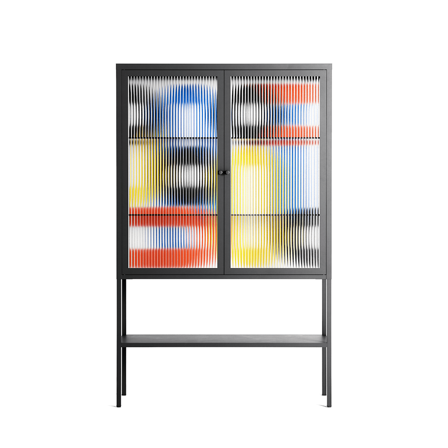 Arial - Loft Cabinet - Vratislav Pecka - Antracite - Reeded glass