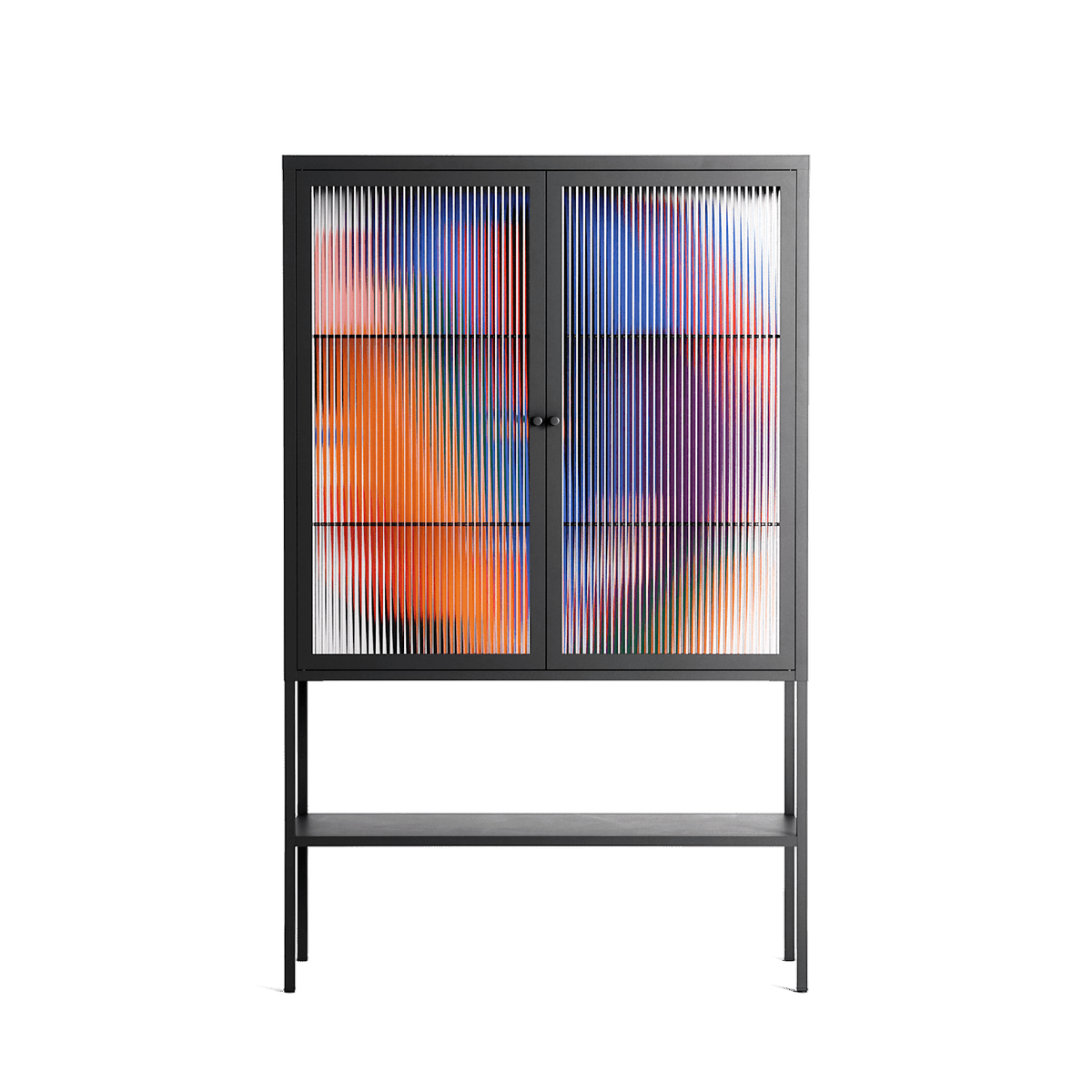 Balloons - Loft Cabinet - Vratislav Pecka - Antracite - Reeded glass
