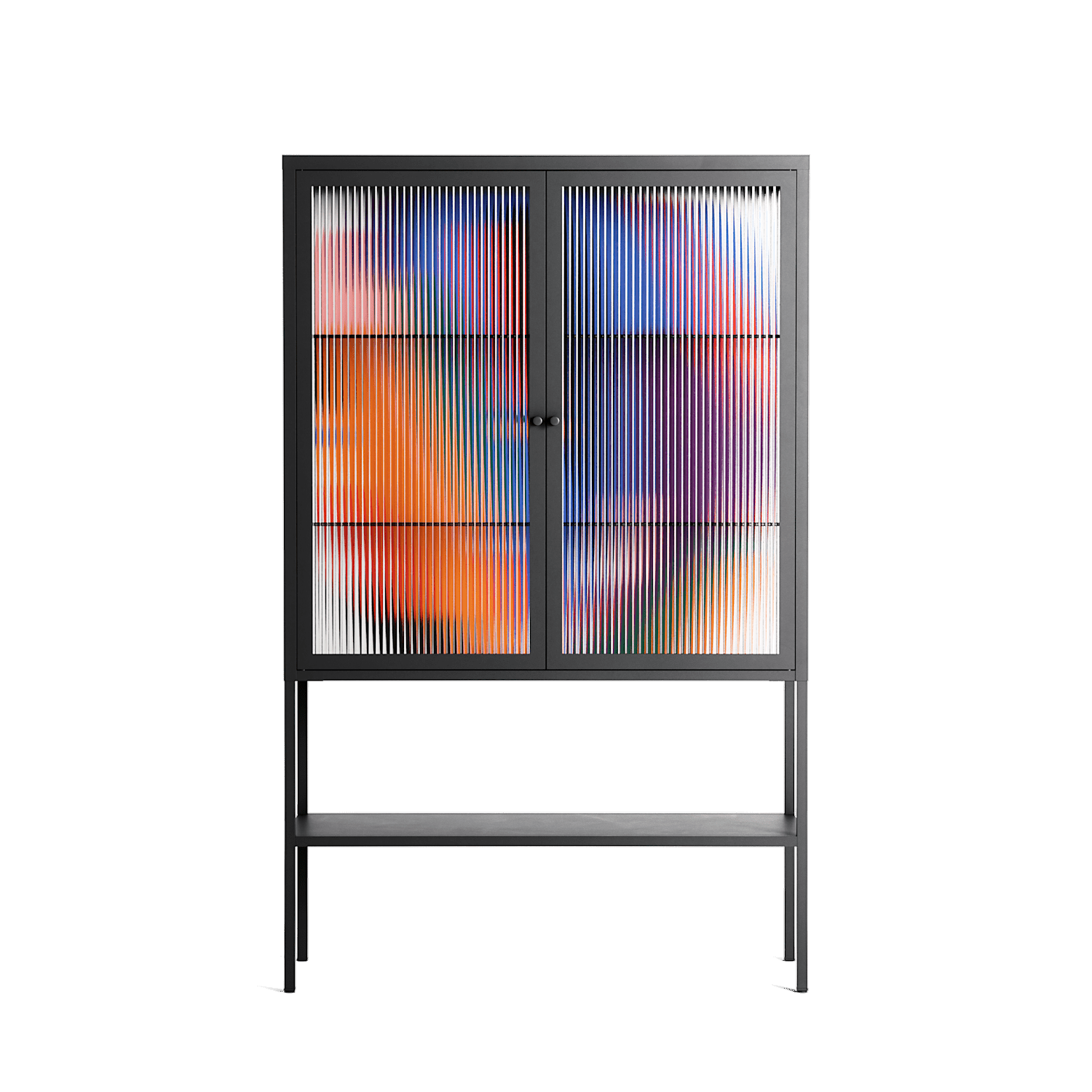 Balloons - Loft Cabinet - Vratislav Pecka - Antracite - Reeded glass
