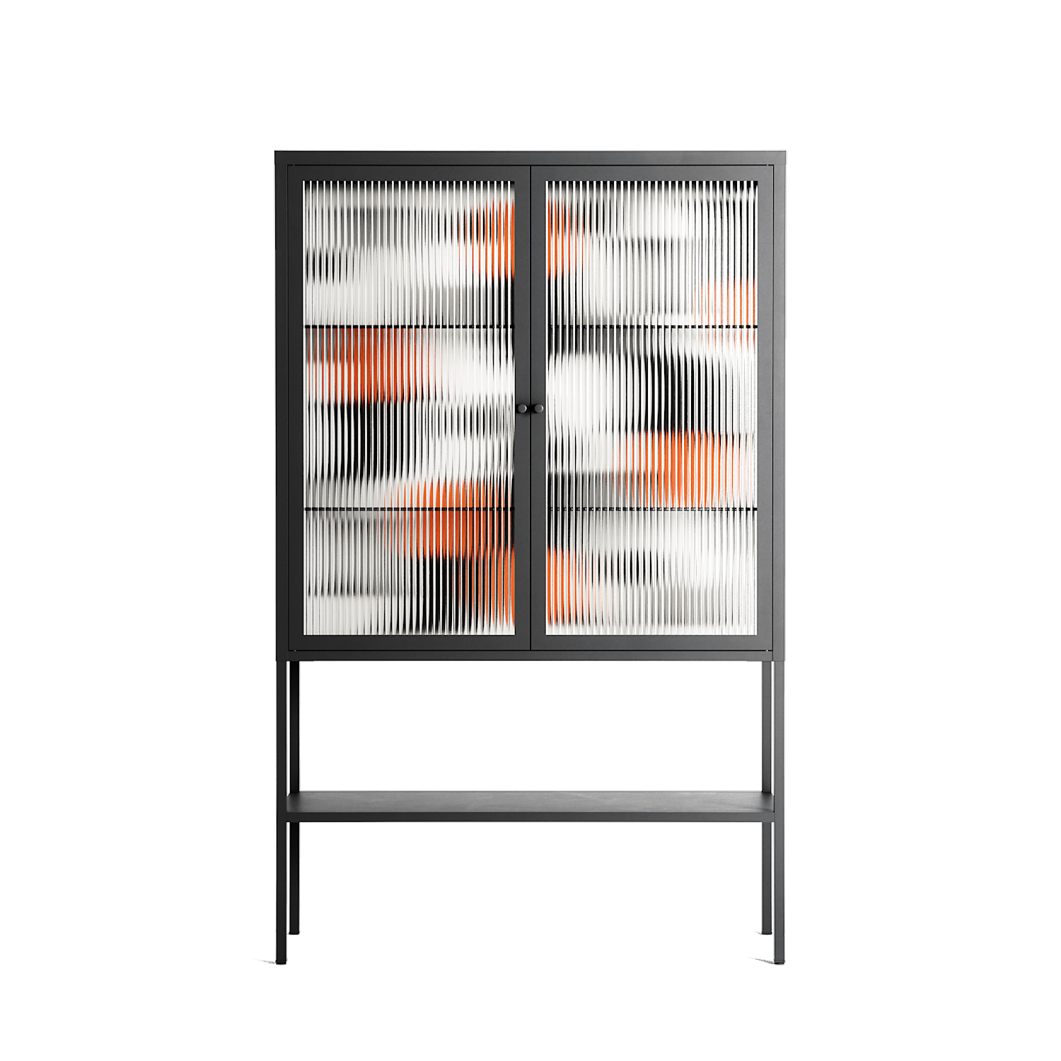 Conserto - Loft Cabinet - Vratislav Pecka - Antracite - Reeded glass