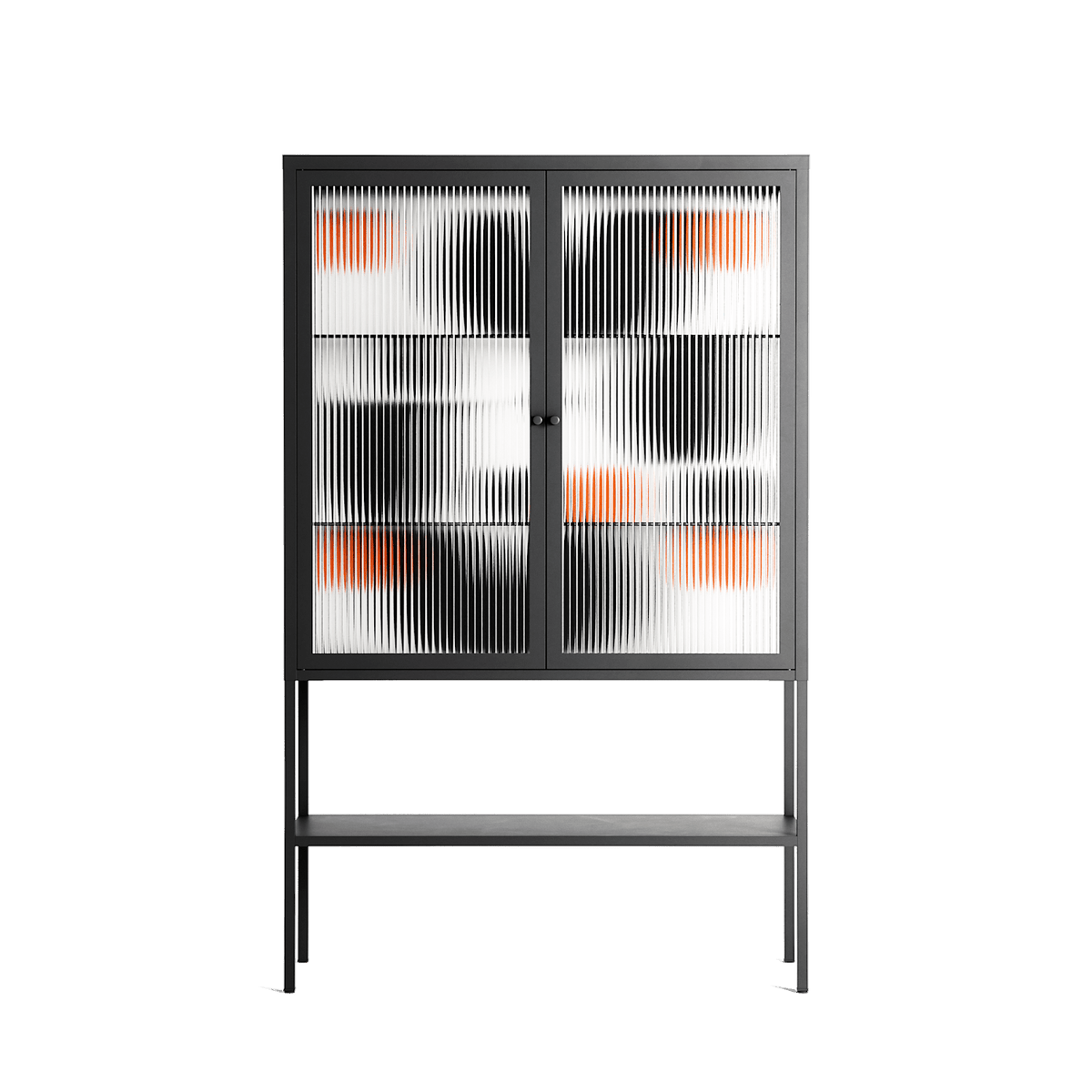 Conserto2 - Loft Cabinet - Vratislav Pecka - Antracite - Reeded glass