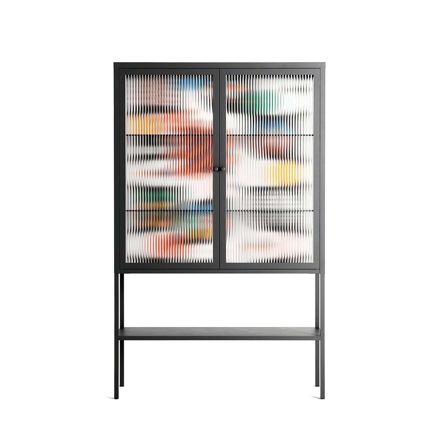 Connections - Loft Cabinet - Vratislav Pecka - Antracite - Reeded glass