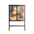 Gloss - Loft Cabinet - Vratislav Pecka - Antracite - Reeded glass
