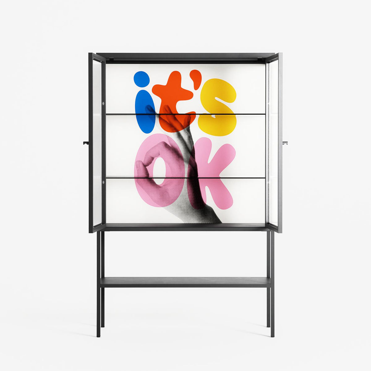 Its Ok - Loft Cabinet - Vratislav Pecka - Antracite - Reeded glass