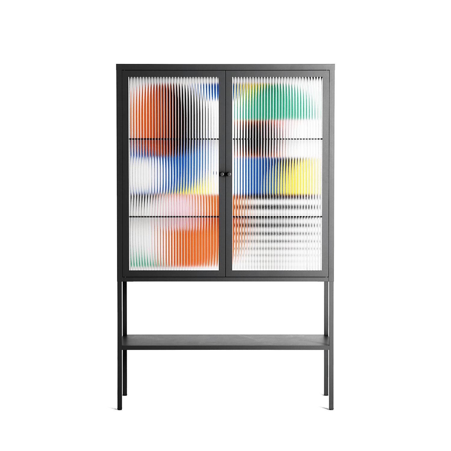 Murano - Loft Cabinet - Vratislav Pecka - Antracite - Reeded glass