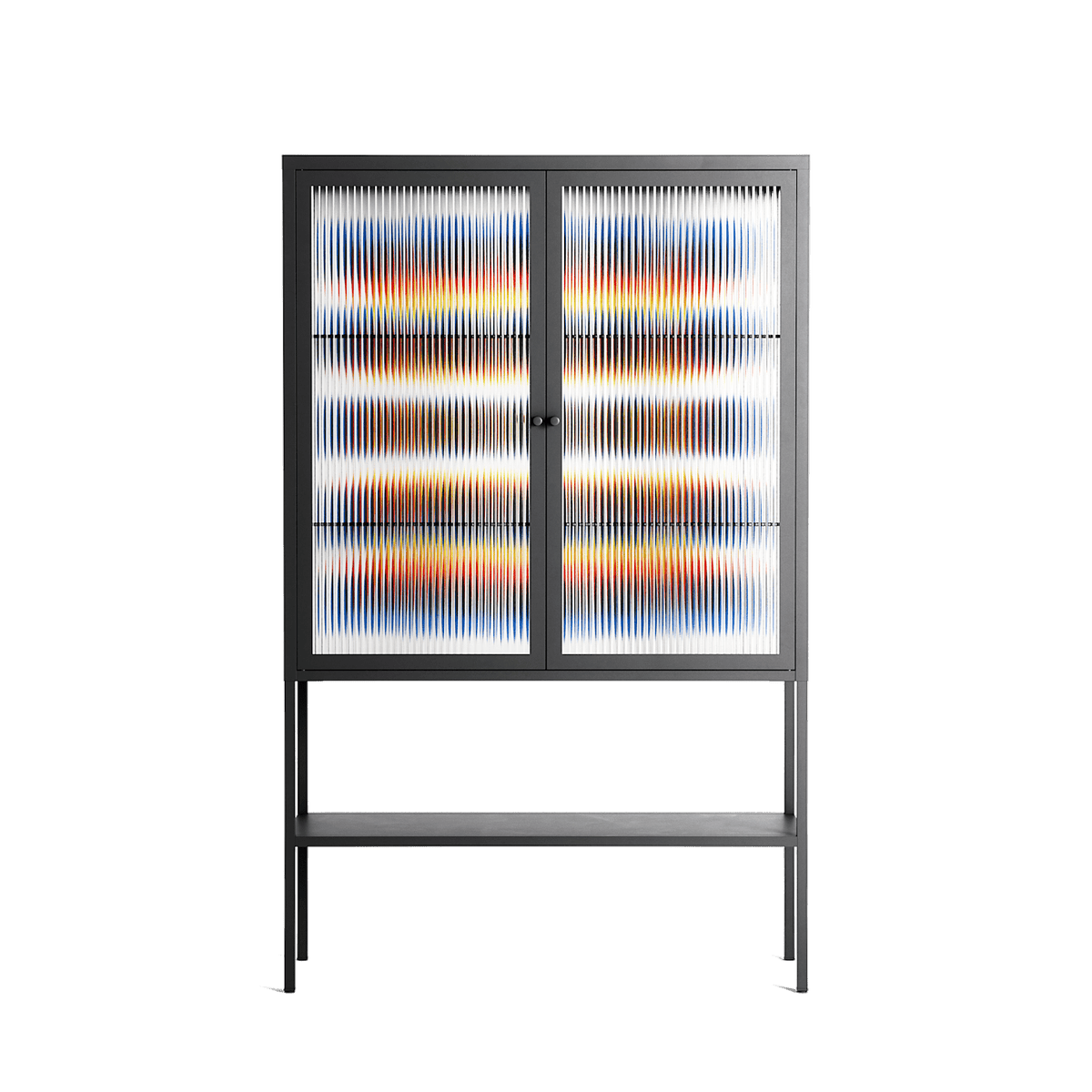 Perspektiva - Loft Cabinet - Vratislav Pecka - Antracite - Reeded glass