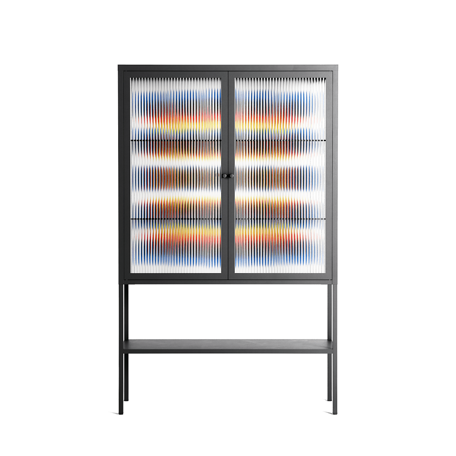 Perspektiva - Loft Cabinet - Vratislav Pecka - Antracite - Reeded glass