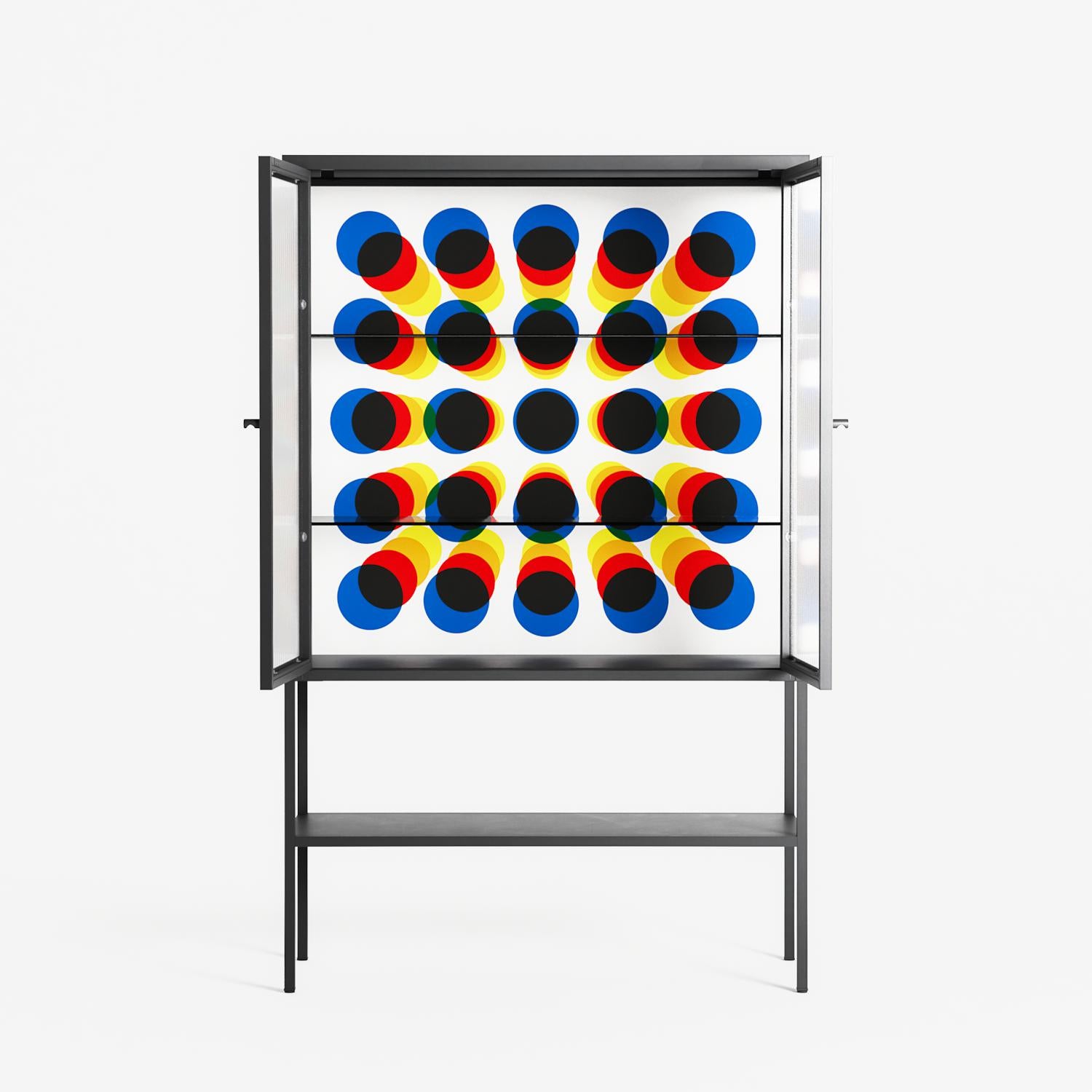 Perspektiva - Loft Cabinet - Vratislav Pecka - Antracite - Reeded glass