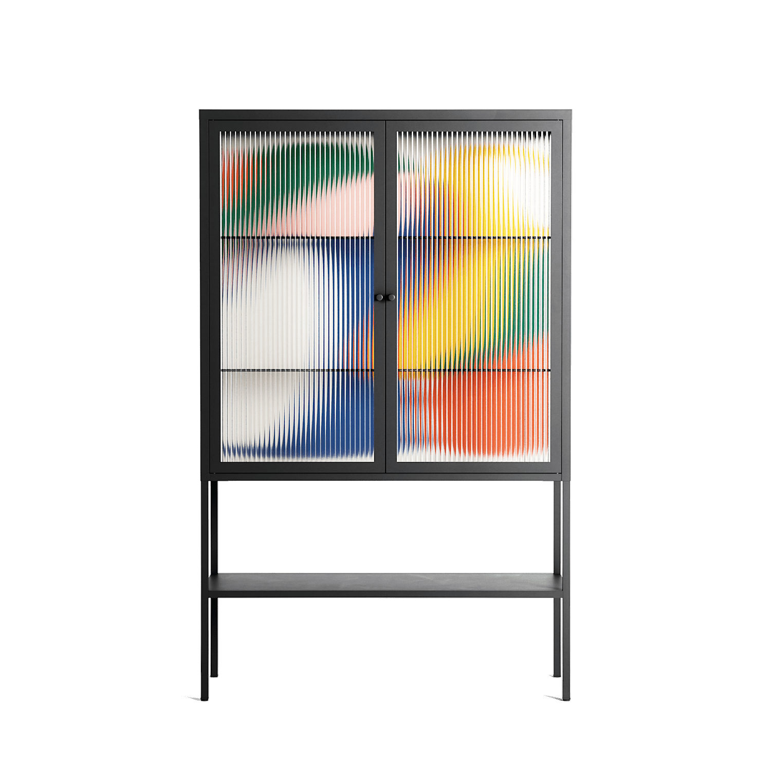 Spilled Paint - Loft Cabinet - Vratislav Pecka - Antracite - Reeded glass