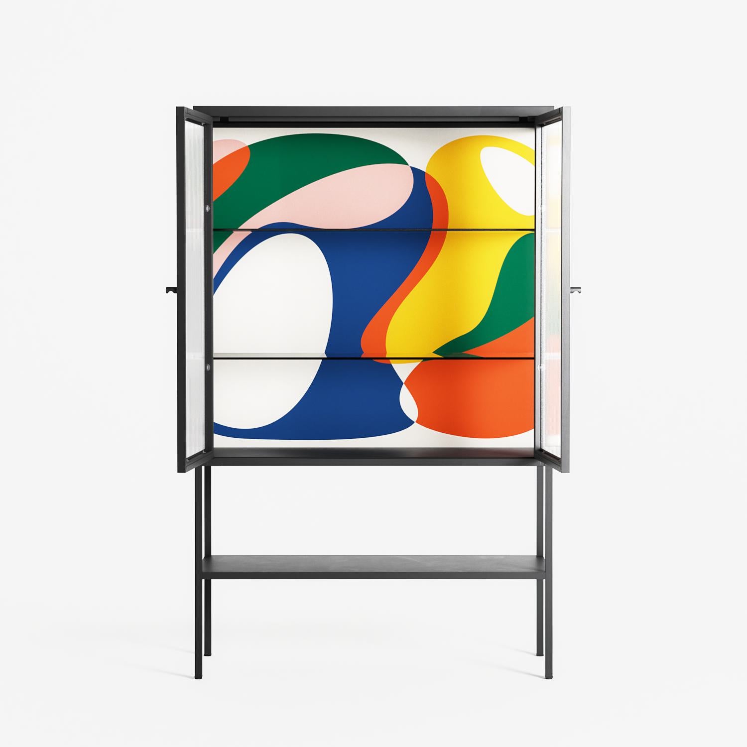 Spilled Paint - Loft Cabinet - Vratislav Pecka - Antracite - Reeded glass
