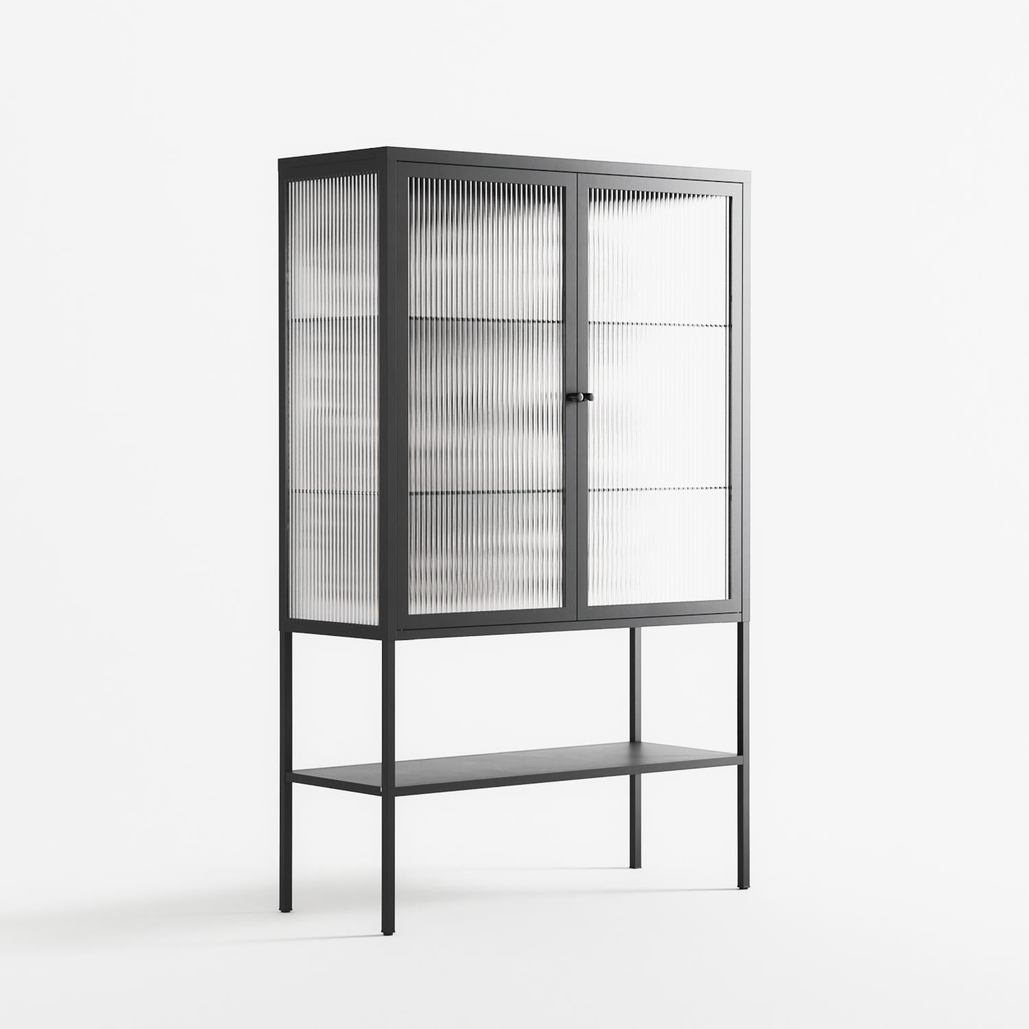 Splash of black - Loft Cabinet - Vratislav Pecka - Antracite - Reeded glass