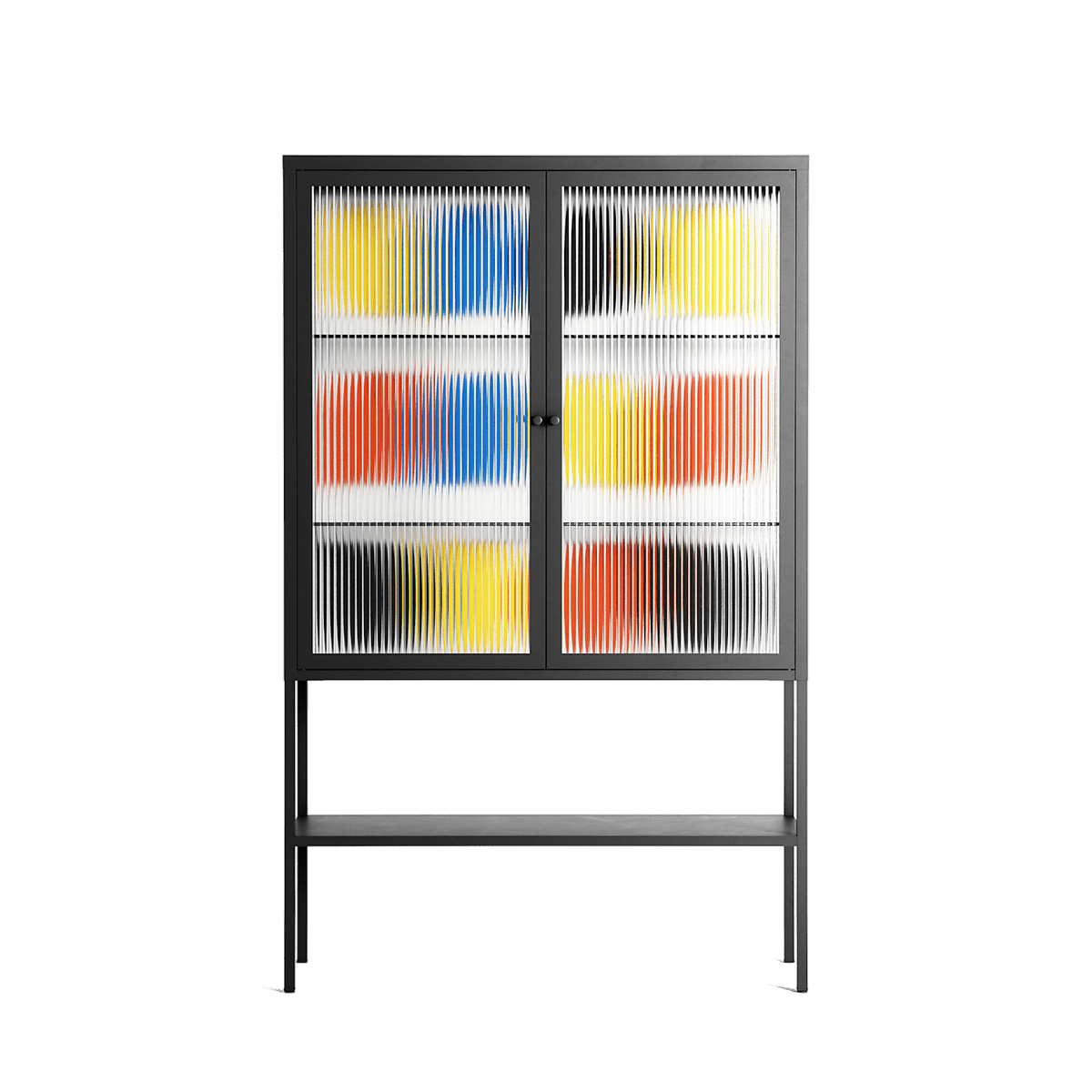 Springs - Loft Cabinet - Vratislav Pecka - Antracite - Reeded glass