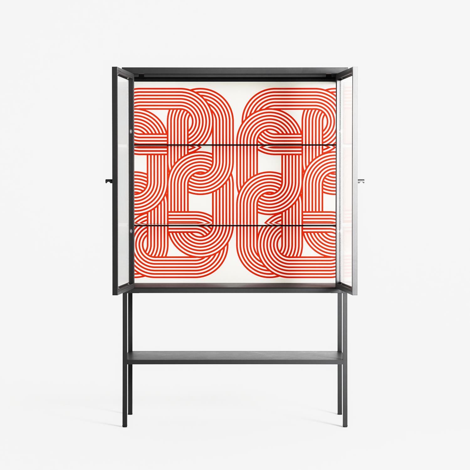 United - Loft Cabinet - Vratislav Pecka - Antracite - Clear glass