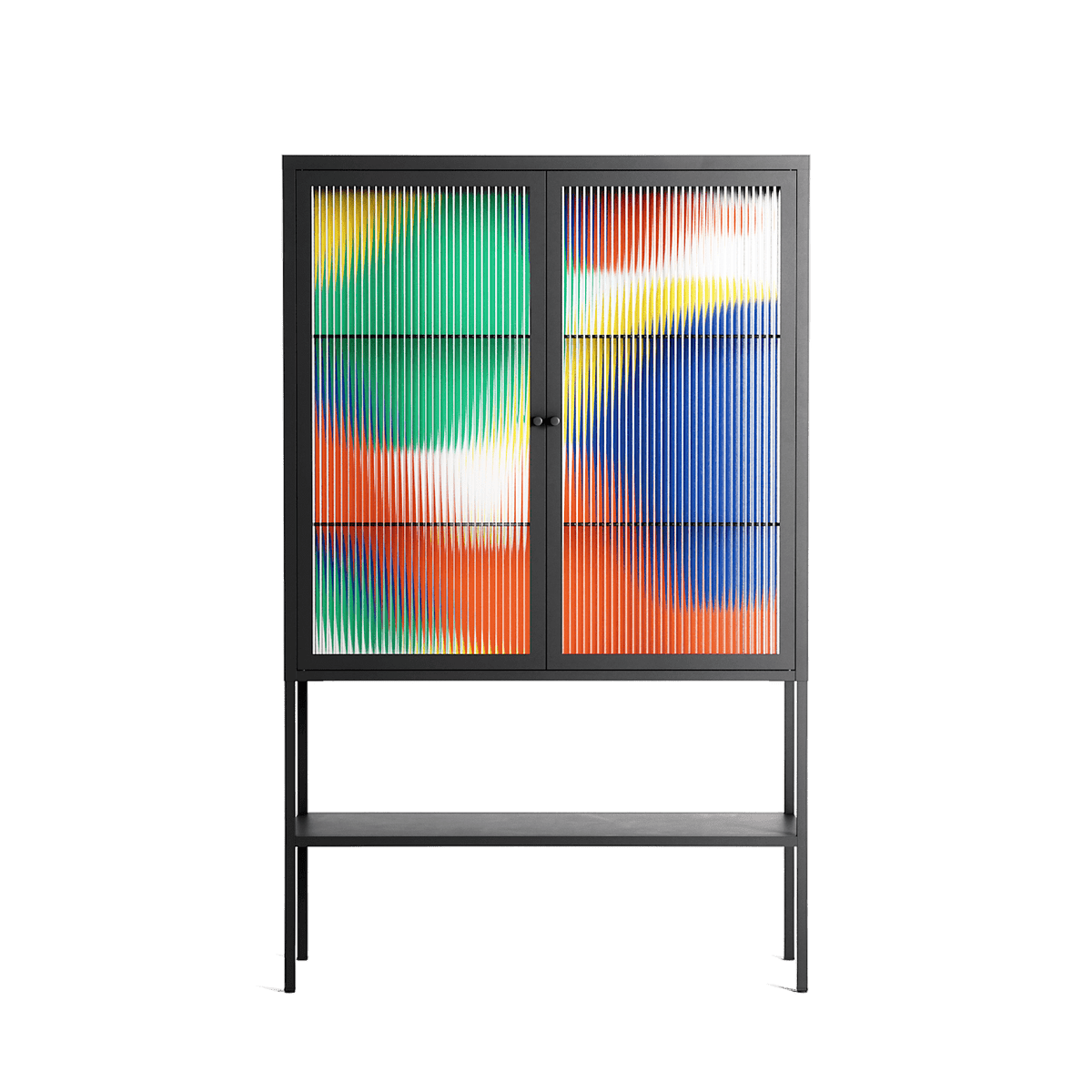 Vibrante - Loft Cabinet - Vratislav Pecka - Antracite - Reeded glass