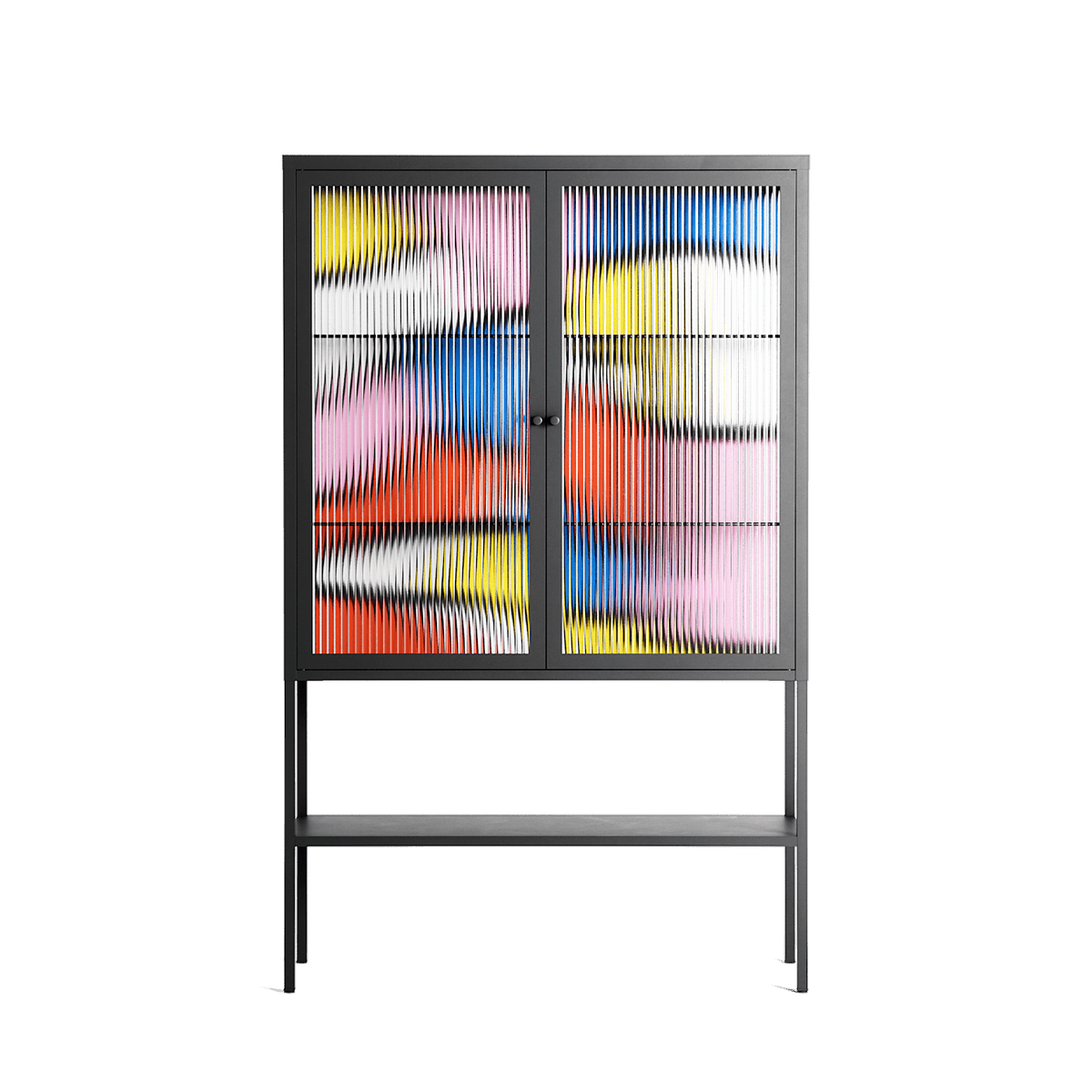 Yo - Loft Cabinet - Vratislav Pecka - Antracite - Reeded glass