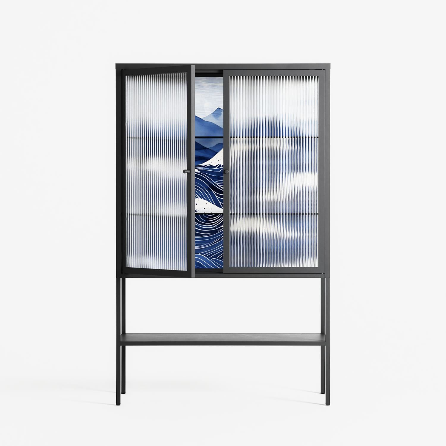 Dalgalar - Loft Cabinet - Nur Rydberg - Antracite - Reeded glass