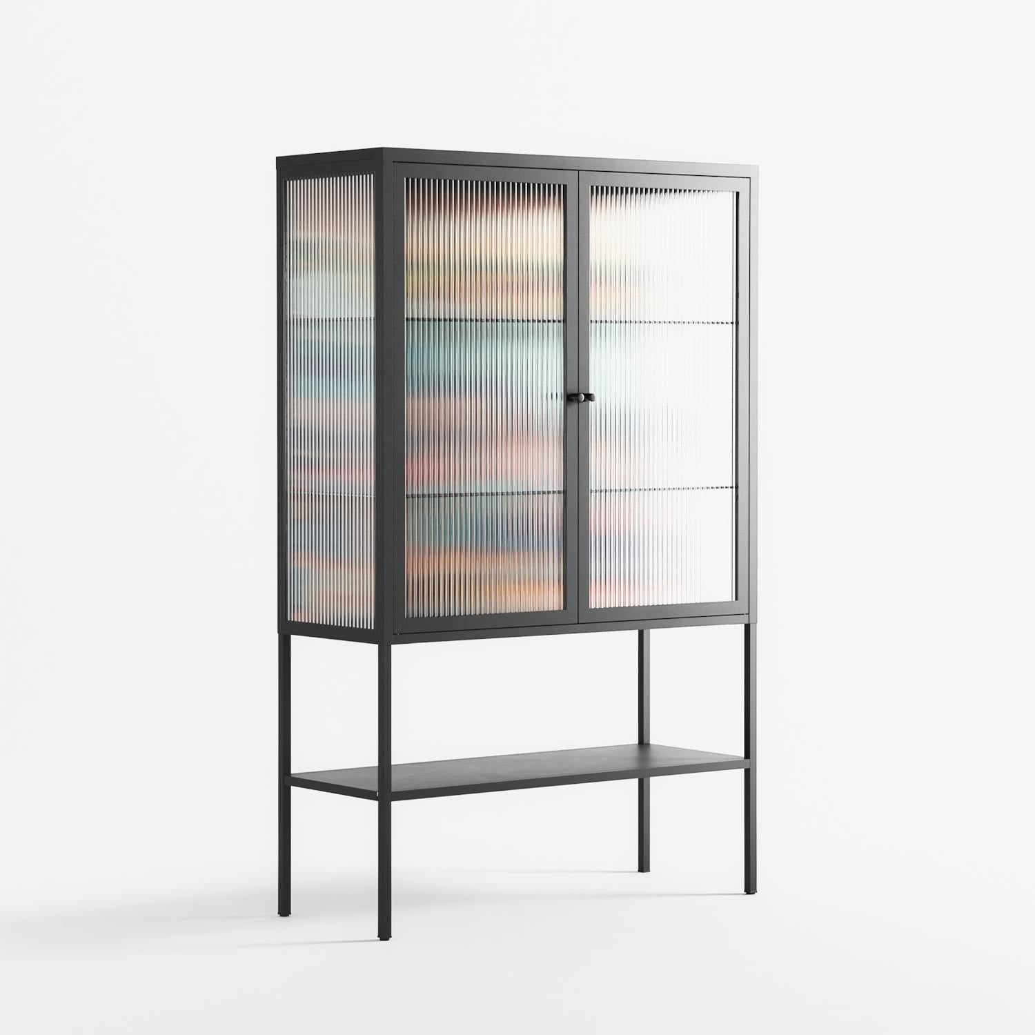 Gamla Stan - Loft Cabinet - Nur Rydberg - Antracite - Reeded glass