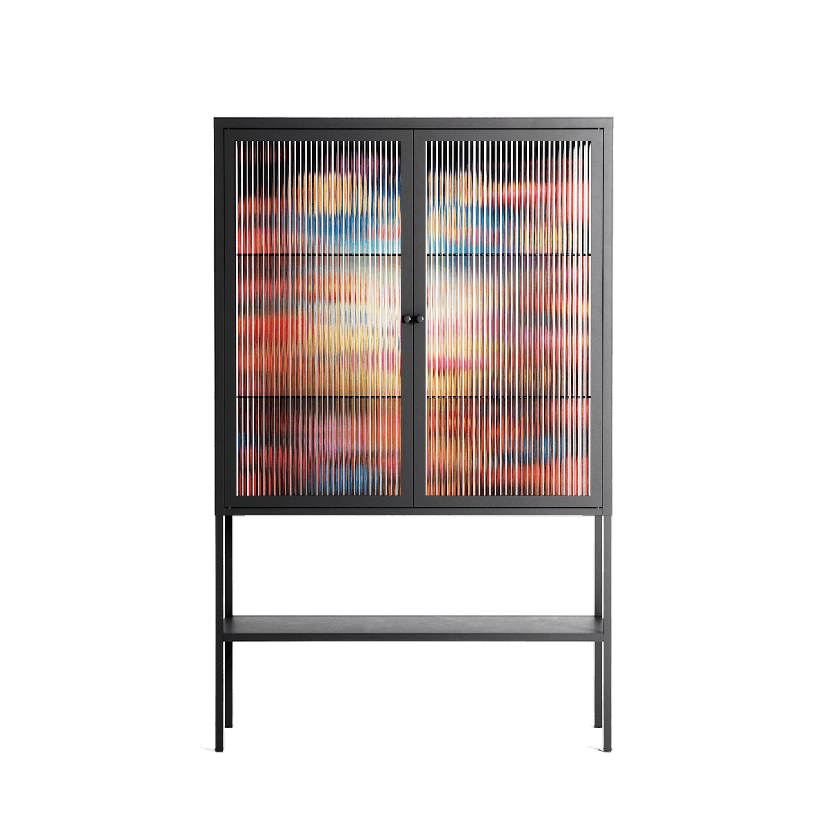 Greatful Meadow - Loft Cabinet - Nur Rydberg - Antracite - Reeded glass