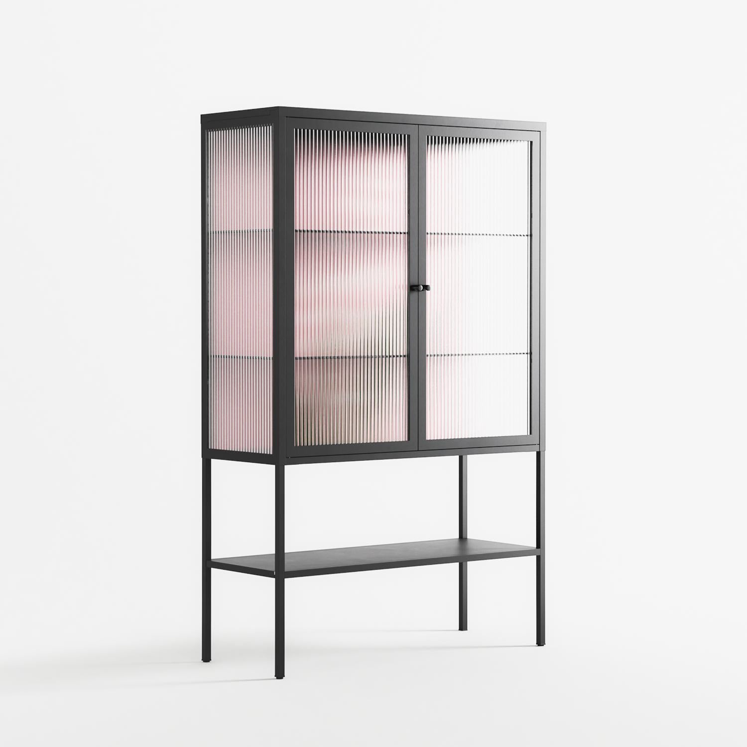 Kalas Konvalj - Loft Cabinet - Nur Rydberg - Antracite - Reeded glass