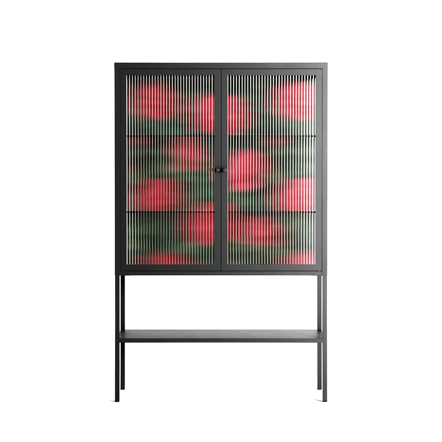 Mormors Rabatt - Loft Cabinet - Nur Rydberg - Antracite - Reeded glass