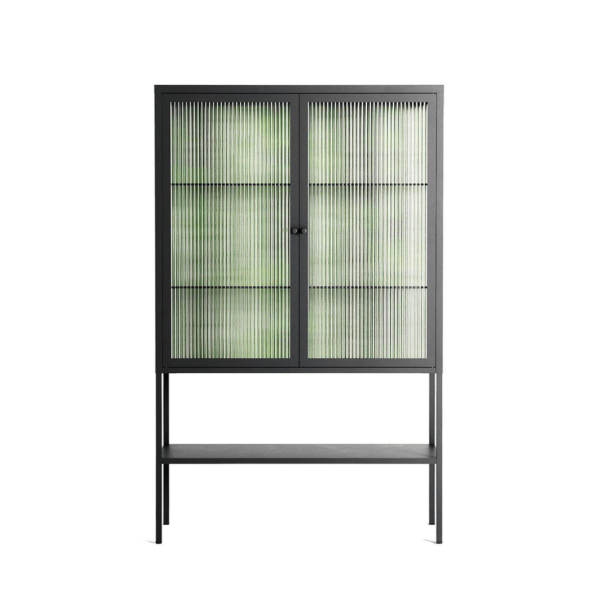 Björkskog - Loft Cabinet - Nur Rydberg - Antracite - Reeded glass