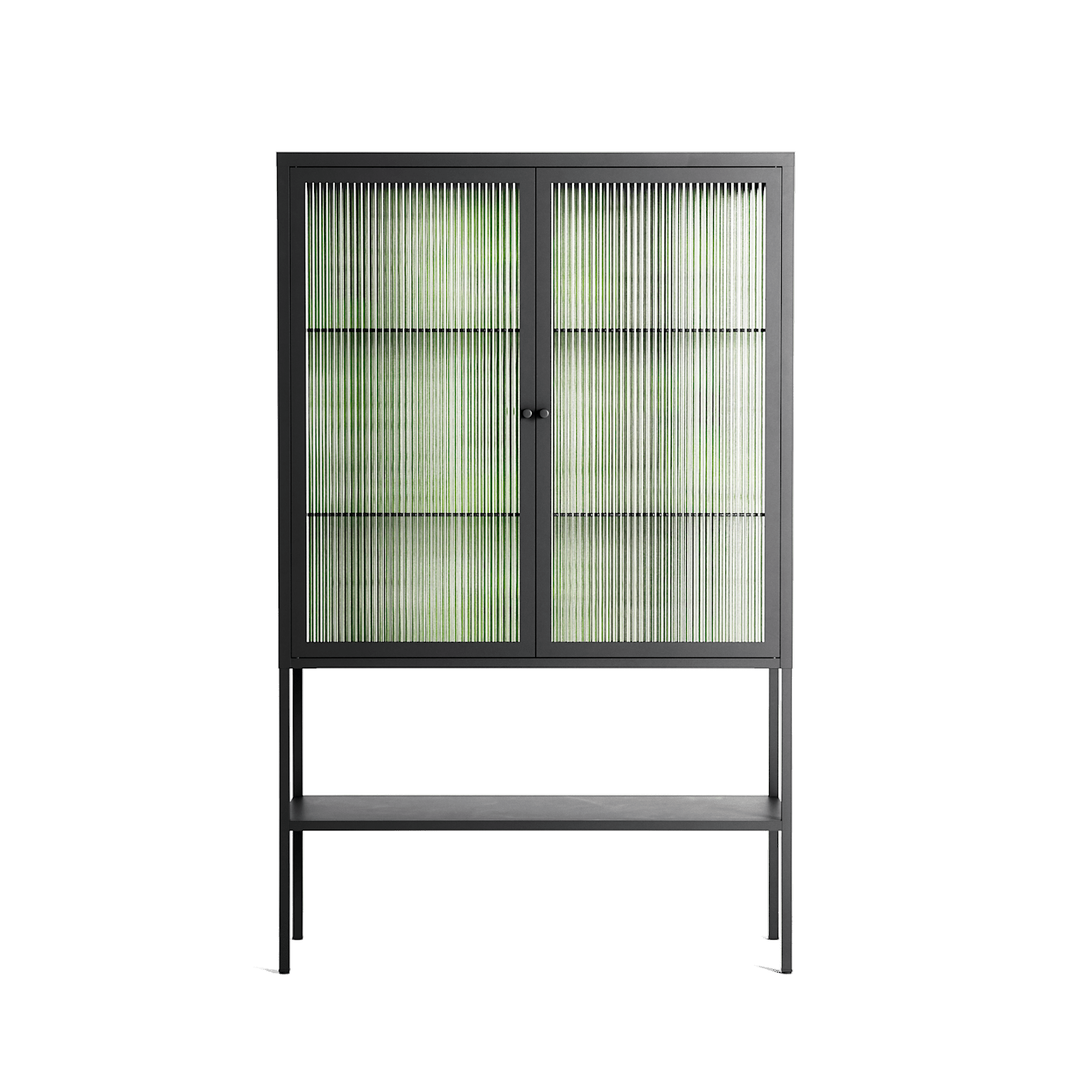 Björkskog - Loft Cabinet - Nur Rydberg - Antracite - Reeded glass