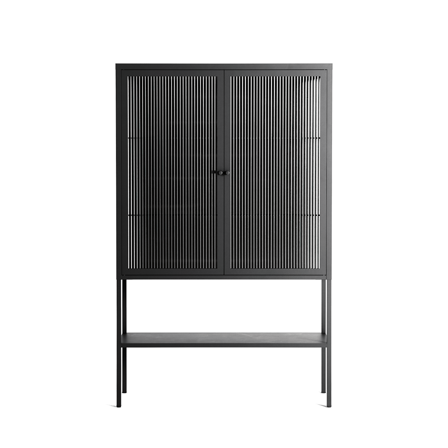 Hug 1 - Loft Cabinet - Andrea Devia-Nuño - Antracite - Reeded glass