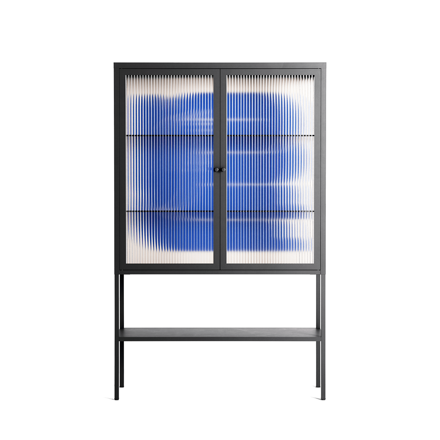 Wait 2 - Loft Cabinet - Andrea Devia-Nuño - Antracite - Reeded glass