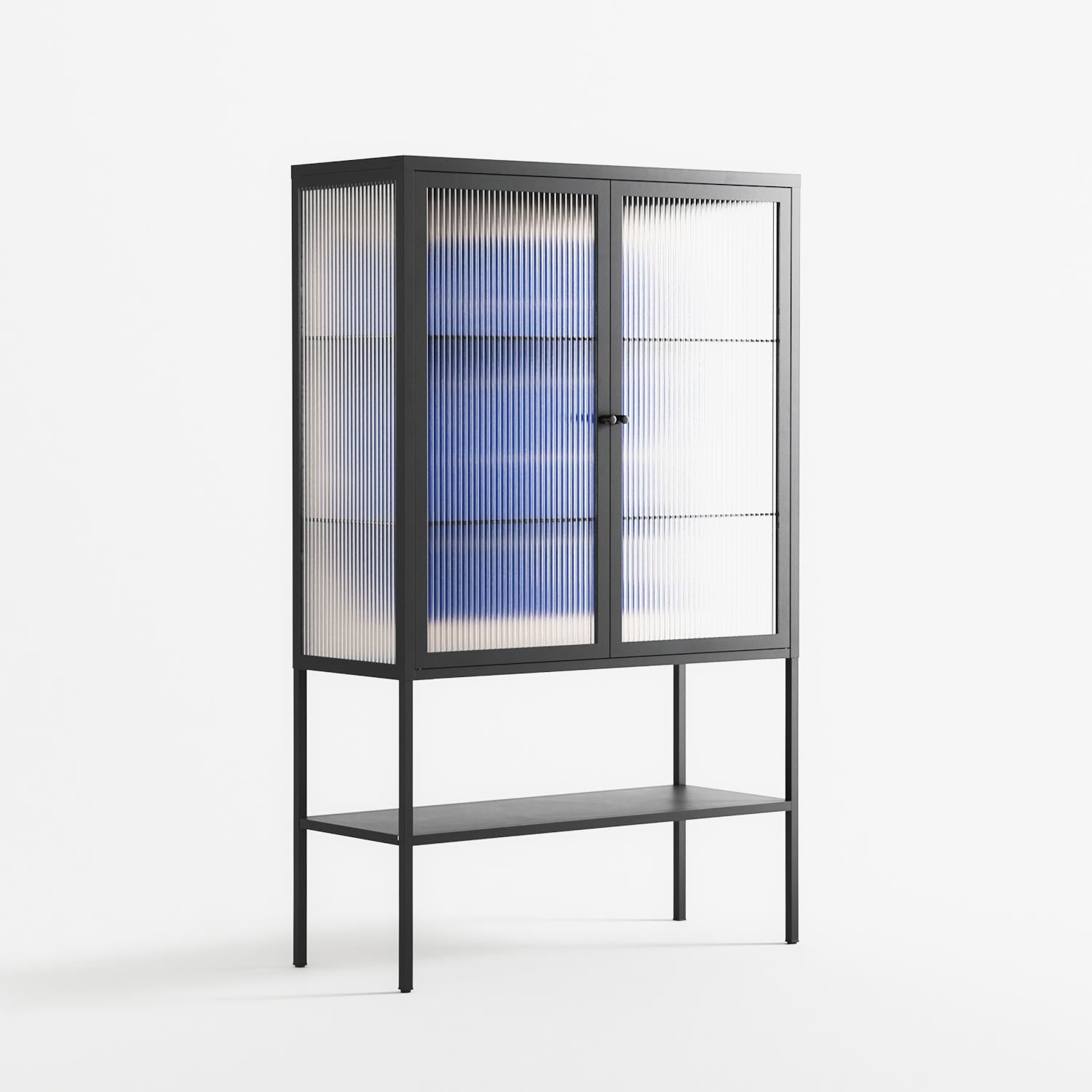 Wait 2 - Loft Cabinet - Andrea Devia-Nuño - Antracite - Reeded glass
