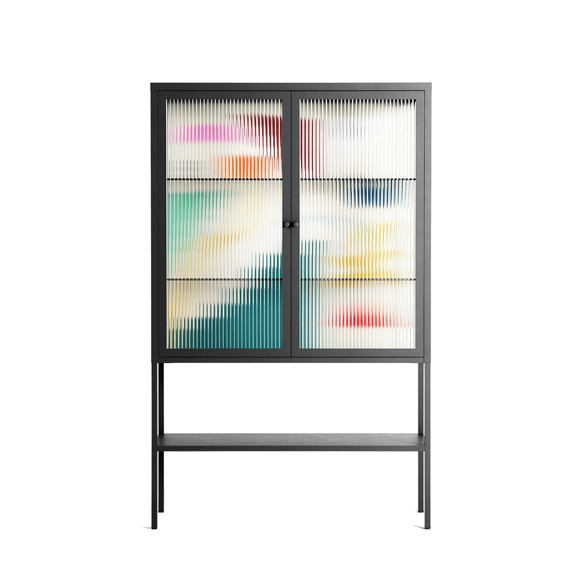 Garden Shapes - Loft Cabinet - Aley Wild - Antracite - Reeded glass
