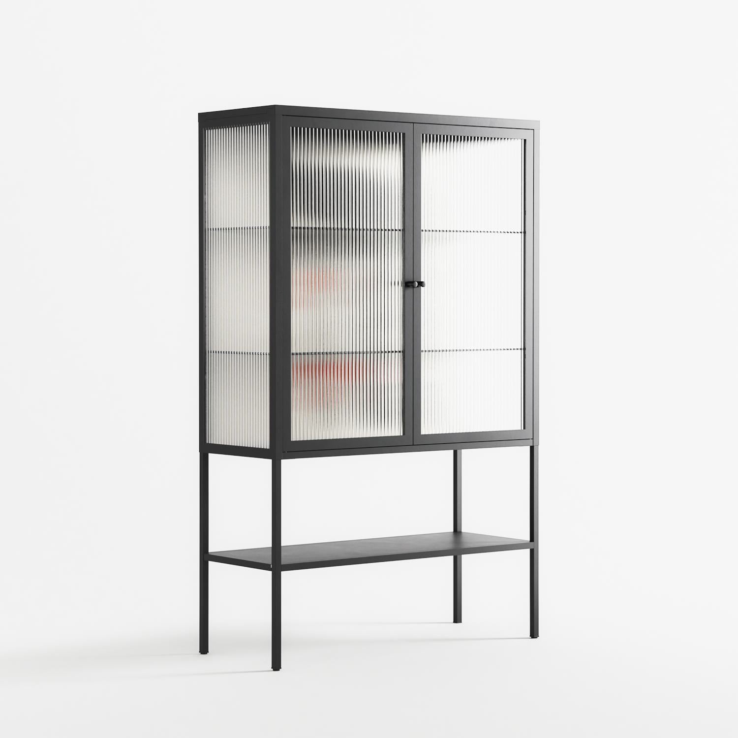 Howdy - Loft Cabinet - Aley Wild - Antracite - Reeded glass