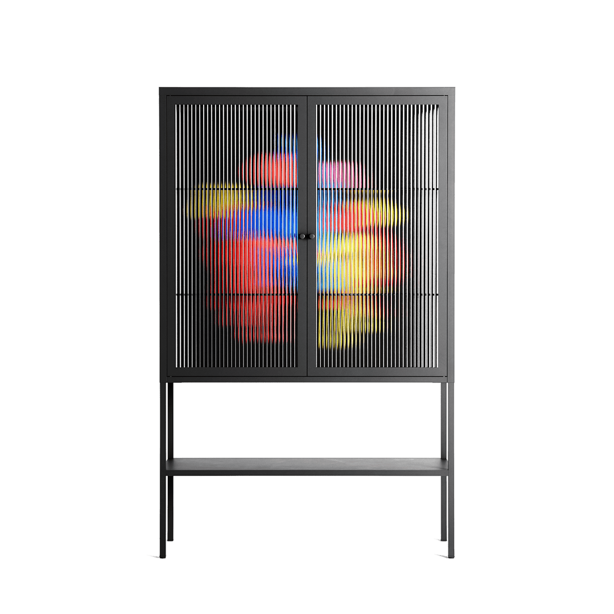 Mushroom Dance Multi - Loft Cabinet - Aley Wild - Antracite - Reeded glass