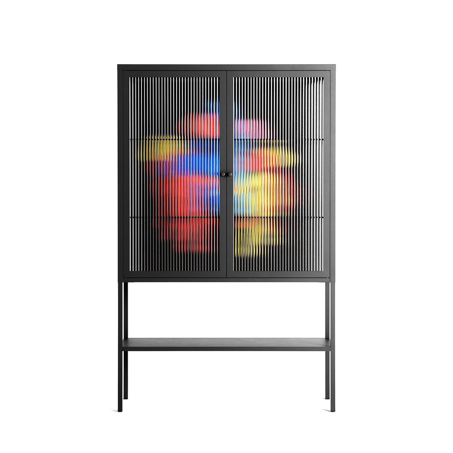 Mushroom Dance Multi - Loft Cabinet - Aley Wild - Antracite - Reeded glass