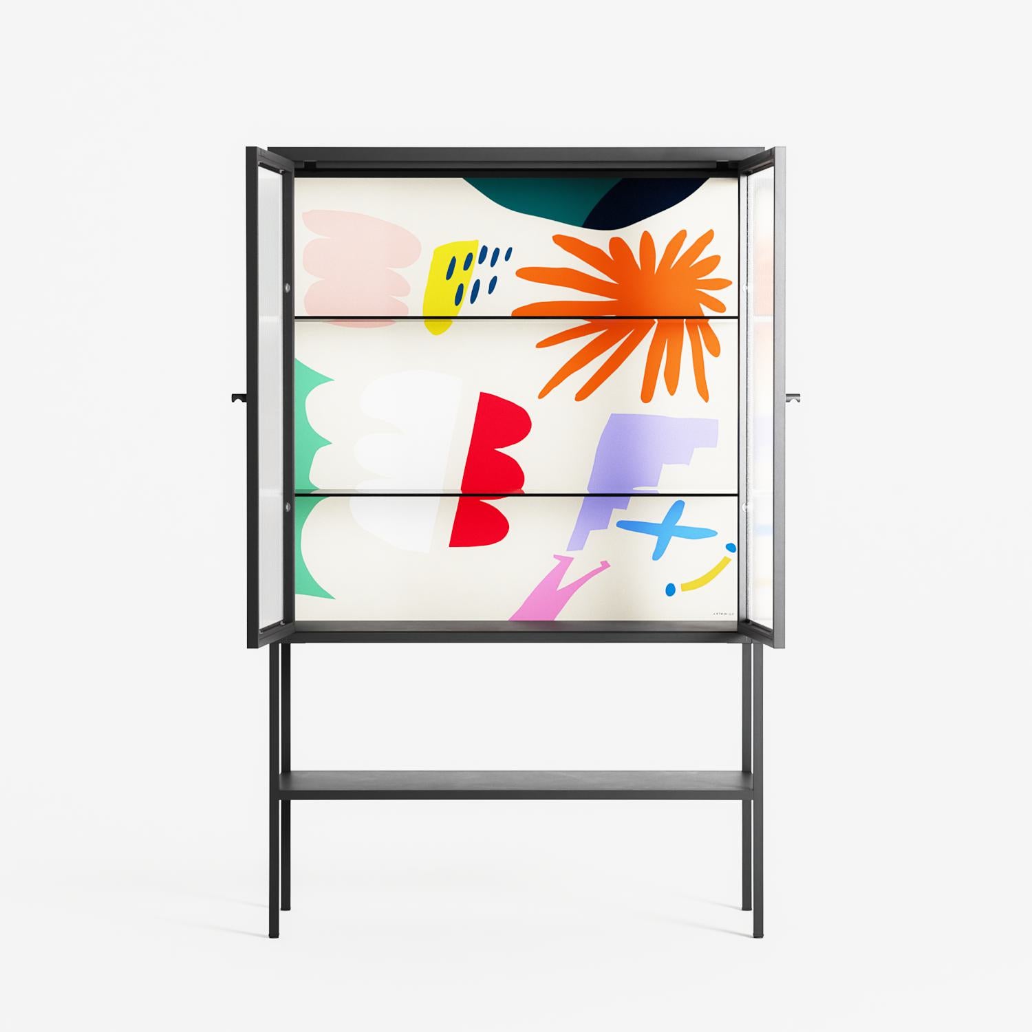 Surrender Shapes - Loft Cabinet - Aley Wild - Antracite - Reeded glass