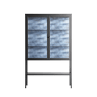 Blue Poppy 2 - Loft Cabinet - Katie O’Shea - Antracite - Reeded glass